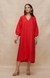 Red Linen Kaftan Dress