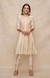 Off White Gathered Gota Tunic