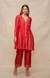 Red Open Gota Kurta Dress