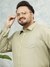 Men Green Plus Size Solid Formal Shirt