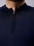 Men Plus Size Solid Half Open High Neck Sweater