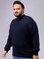 Men Plus Size Solid Half Open High Neck Sweater