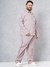 Men White Plus Size Solid Lounge Shirt and Pants Co-ords Set