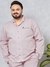 Men White Plus Size Solid Lounge Shirt and Pants Co-ords Set