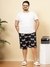 Men Black Plus Size Floral Lounge Boxers