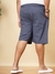 Men Navy Blue Plus Size Geometric Printed Lounge Boxers