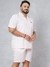 Men White Plus Size Fauna Printed Lounge Shirt and Boxers Co-ords Set