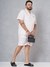 Men White Plus Size Fauna Printed Lounge Shirt and Boxers Co-ords Set