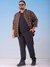 Men Black Regular Fit Self Design Plus Size Chino Jogger