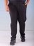 Men Black Regular Fit Self Design Plus Size Chino Jogger