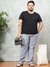 Men Blue Plus Size Geometric Print Lounge Pants