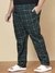Men Blue Plus Size Checkered Lounge Pants