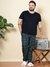 Men Blue Plus Size Checkered Lounge Pants