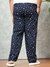 Men Navy Blue Plus Size Nautical Print Lounge Pants