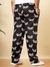 Men Black Plus Size Floral Lounge Pants