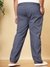 Men Navy Blue Plus Size Geometric Print Lounge Pants