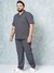 Black Plus Size Polka Dot Lounge Shirt and Pants Co-ords Set