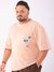 Men Plus Size Graphic Back Print Round Neck Cotton Tshirt
