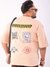 Men Plus Size Graphic Back Print Round Neck Cotton Tshirt