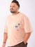 Men Plus Size Graphic Back Print Round Neck Cotton Tshirt