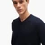 V-Neck Sweater In Pure Cotton With Embroidered Logo