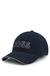 Knitted-piqué six-panel cap with embroidered logo