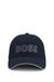 Knitted-piqué six-panel cap with embroidered logo