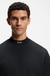 Stretch-cotton T-shirt with logo collar