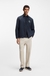 Stretch-cotton T-shirt with logo collar