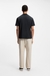 Stretch-cotton T-shirt with logo collar