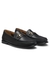 Moccasins in tumbled leather with metallic trim
