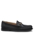 Moccasins in tumbled leather with metallic trim