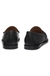 Moccasins in tumbled leather with metallic trim