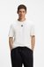 Interlock-cotton T-shirt with metallic stacked-logo badge