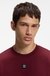 Interlock-cotton T-shirt with metallic stacked-logo badge
