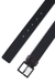 Leather belt with stacked-logo keeper trim