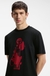 Cotton-jersey T-shirt with biker-inspired and roses graphic
