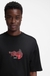 Oversized-fit cotton T-shirt with biker and roses graphic