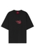 Oversized-fit cotton T-shirt with biker and roses graphic