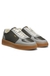 Leather trainers with gold-tone logo