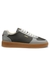 Leather trainers with gold-tone logo