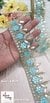 Aqua Mirror Bloom Single-Cut Gota Lace