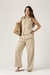Women Beige Linen Flare Pant