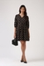 Womens Black Printed Fit & Flare Dress