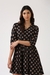 Womens Black Printed Fit & Flare Dress