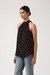 Womens Black Printed Flowy Top