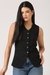Womens Black Waistcoat Top