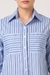 Womens Striped Cotton Shirt with Patch Pockets
