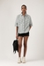 Womens Charcoal Striped Kimono High-Low Shirt