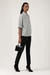 Womens Charcoal Striped Kimono High-Low Shirt